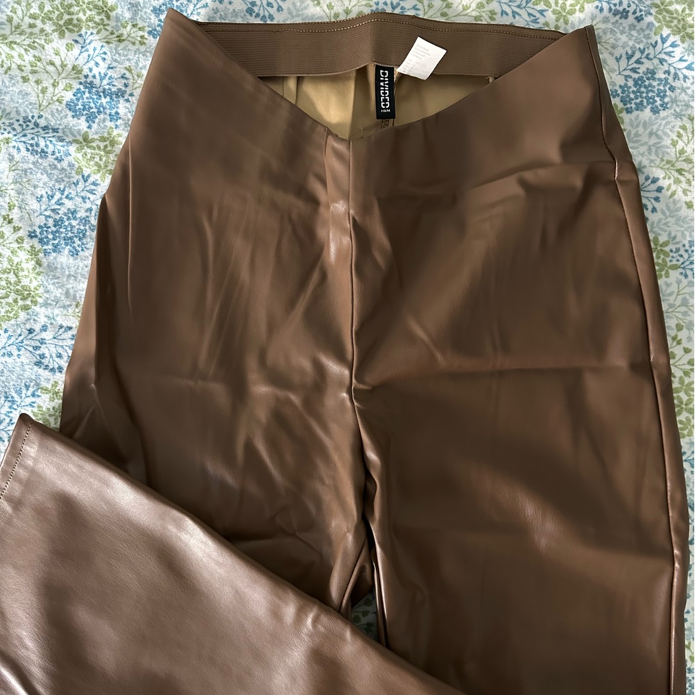 Brown pleather pants